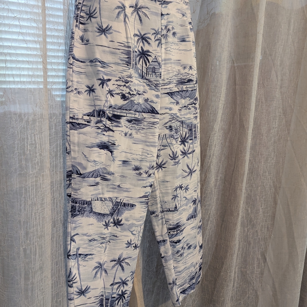 Briggs New York Blue and White Cropped Pants - Picture 2 of 4